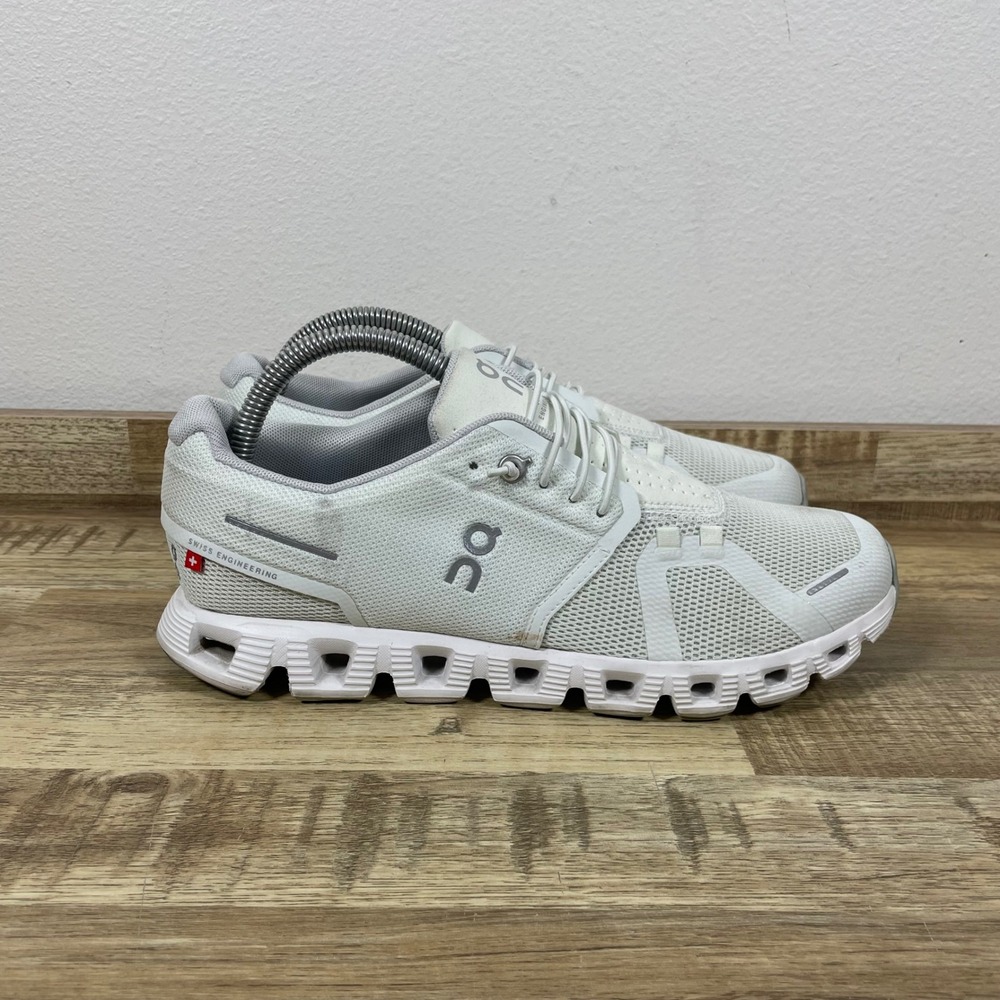 On Running Cloud Women 9 All White Mesh Running Shoes 59.98774 Gym Walking #1